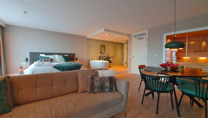 North Suite Living mit Sauna und Ambilight TV